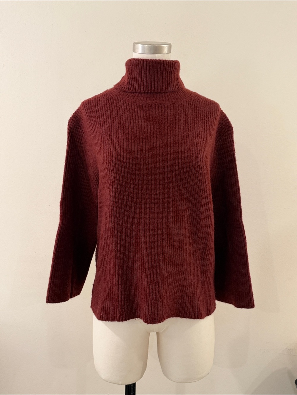 J. Crew Burgundy Ribbed Turtleneck Sweater